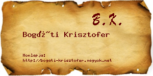 Bogáti Krisztofer névjegykártya
