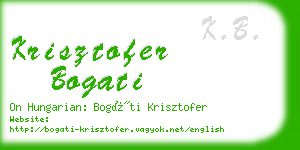 krisztofer bogati business card